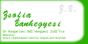 zsofia banhegyesi business card